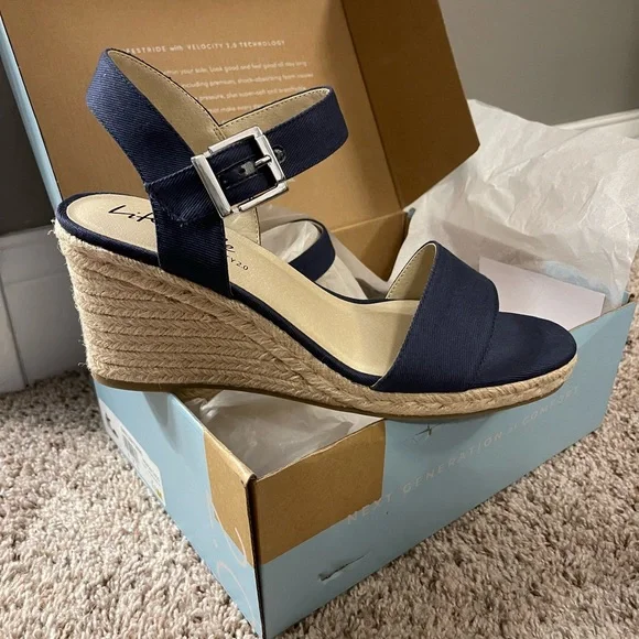 Life Stride Shoes Navy Wedges Size 1 Nwt Poshmark